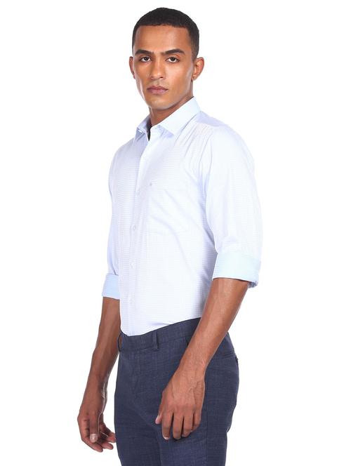 blue solid formal shirt - 18175179 - Very Small Image - 1