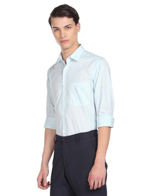 blue checkered formal shirt - 18175268 - Very Small Image - 1