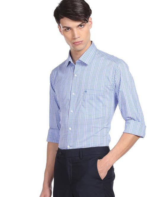blue checkered formal shirt - 18175279 - Very Small Image - 1