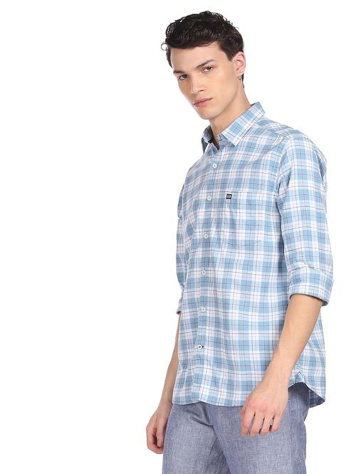 blue checkered formal shirt - 18175345 - Very Small Image - 1