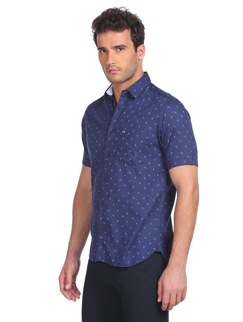 blue printed casual shirt - 18175406 - Very Small Image - 1