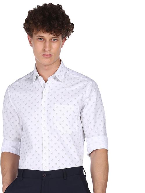 white printed casual shirt - 18175487 - Very Small Image - 1