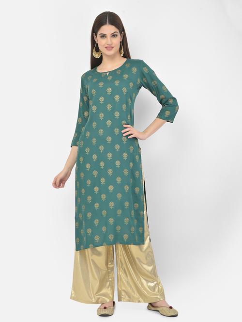 women's straight kurta - 18175546 - Very Small Image - 1