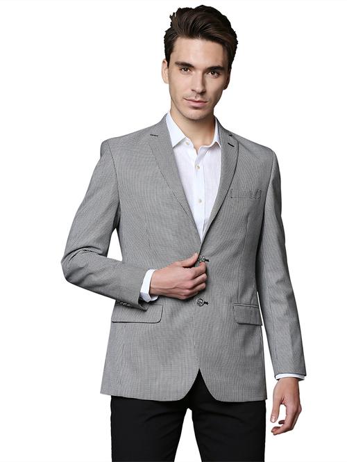 grey solid formal blazer - 18175767 - Very Small Image - 1