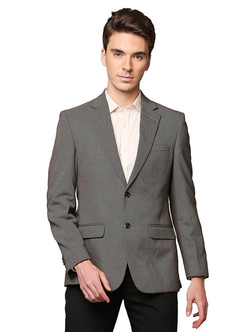 grey solid formal blazer - 18175770 - Very Small Image - 1