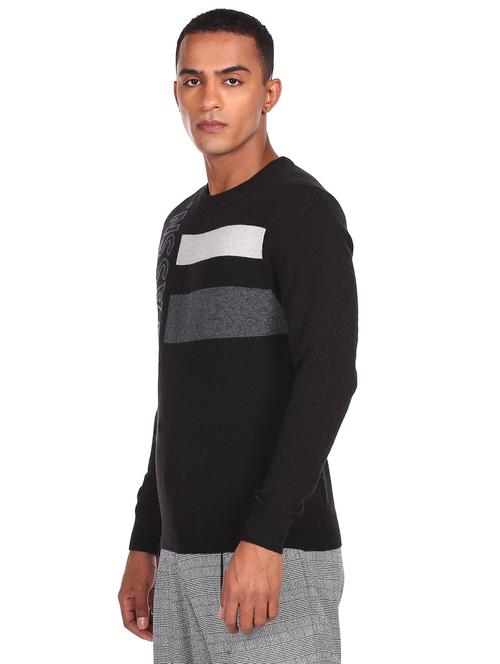 black self-design pullover - 18177750 - Very Small Image - 1