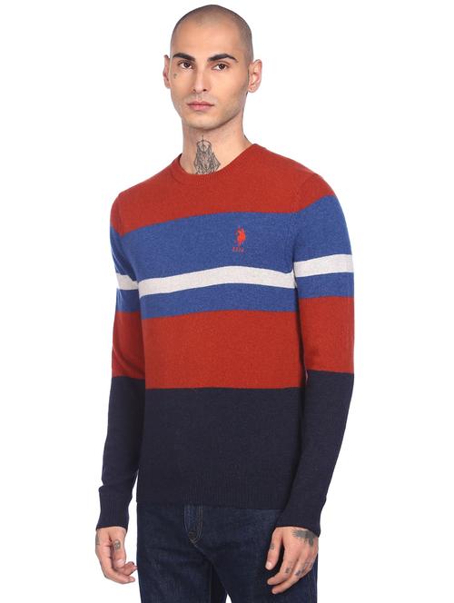 blue color-blocked pullover - 18177753 - Very Small Image - 1