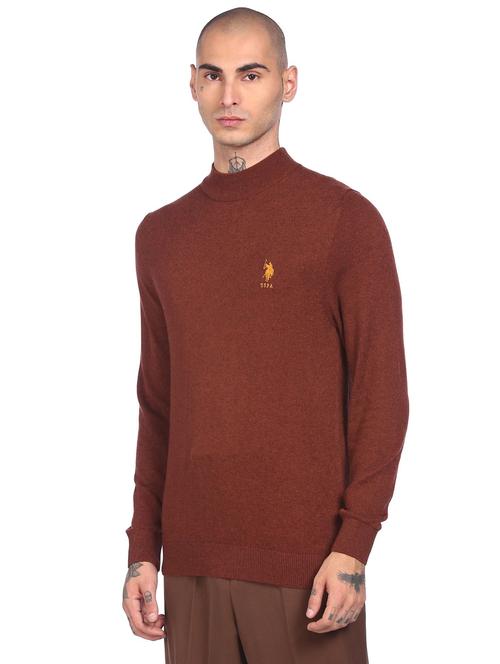brown solid pullover - 18177755 - Very Small Image - 1