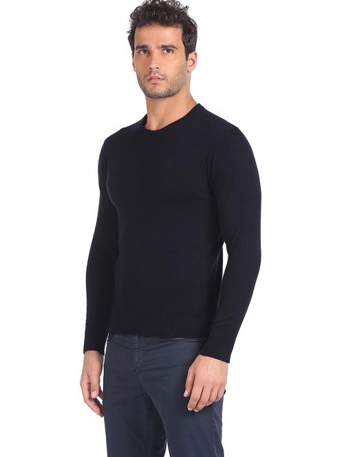 navy blue solid pullover - 18177816 - Very Small Image - 1