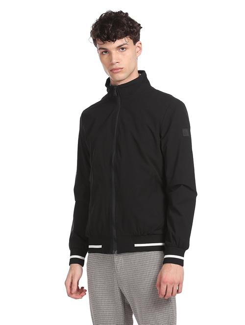 black solid casual jacket - 18178023 - Very Small Image - 1