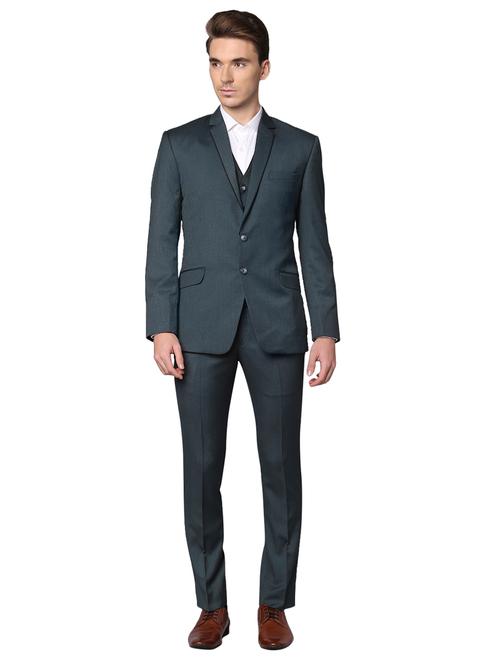 blue solid slim fit suit - 18178438 - Very Small Image - 1