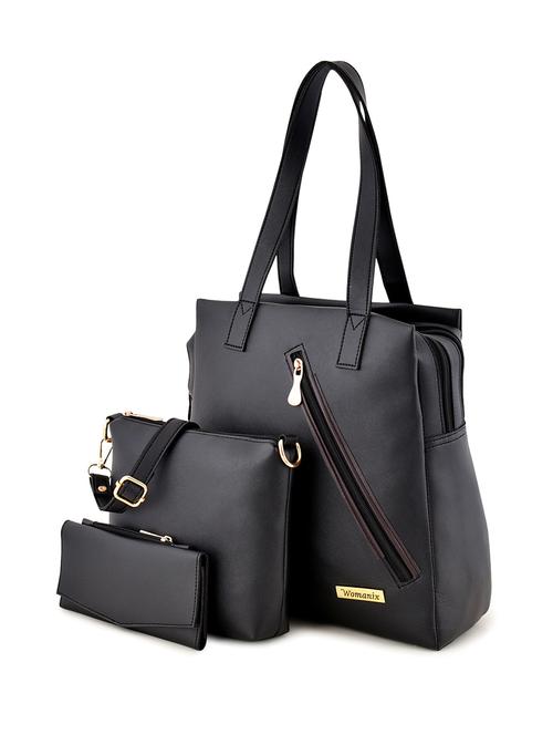 black leatherette (pu) handbag - 18178955 - Very Small Image - 1