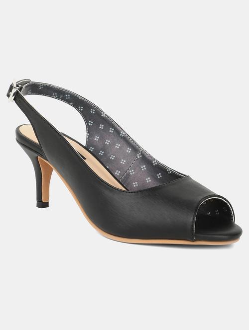 black pu closed back sandals - 18179000 - Very Small Image - 1