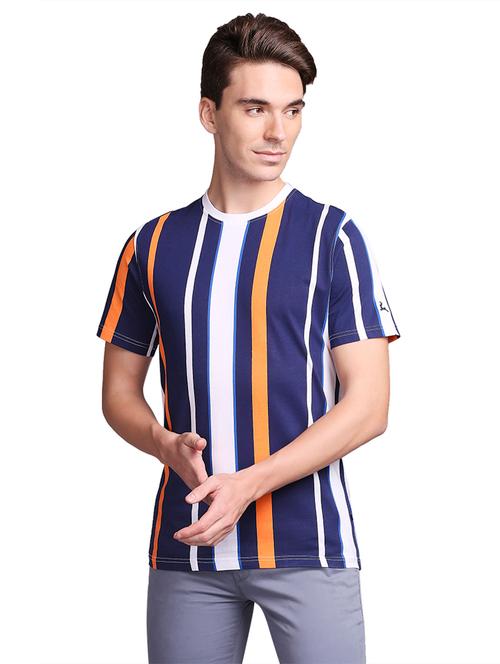 dark blue front print t-shirt - 18179607 - Very Small Image - 1