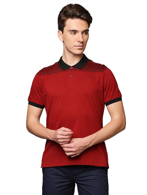 red color-blocked polo t-shirt - 18179618 - Very Small Image - 1
