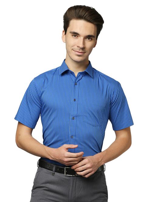 blue striped formal shirt - 18180152 - Very Small Image - 1
