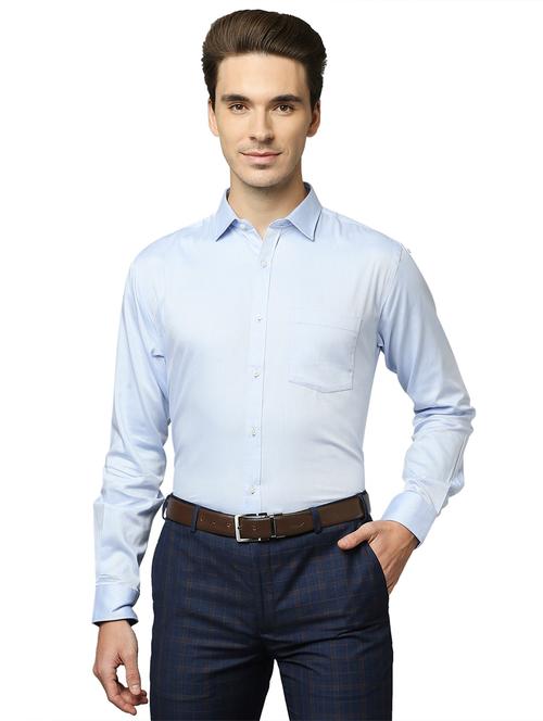 blue solid formal shirt - 18180167 - Very Small Image - 1