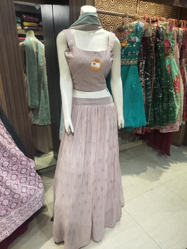 light pink georgette lehanga choli  - 18180518 - Very Small Image - 1