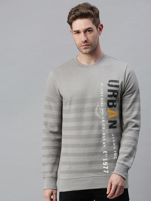 mens front print sweatshirt - 18180585 - Very Small Image - 1