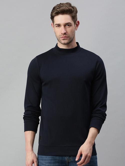 navy blue solid sweatshirt - 18180612 - Very Small Image - 1