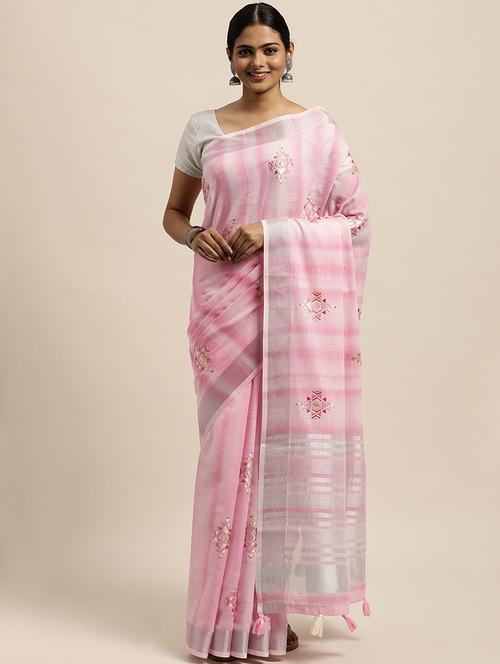 self design woven saree with blouse - 18181503 - Very Small Image - 1