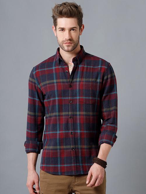 blue checkered casual shirt - 18181710 - Very Small Image - 1