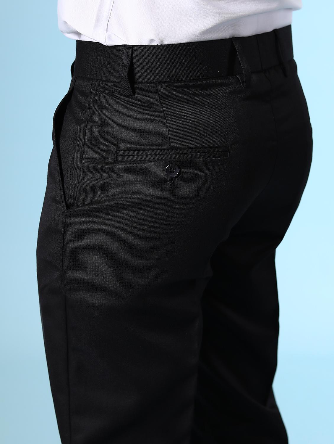 black solid flat front formal trouser - 18182076 - Zoom Image - 5