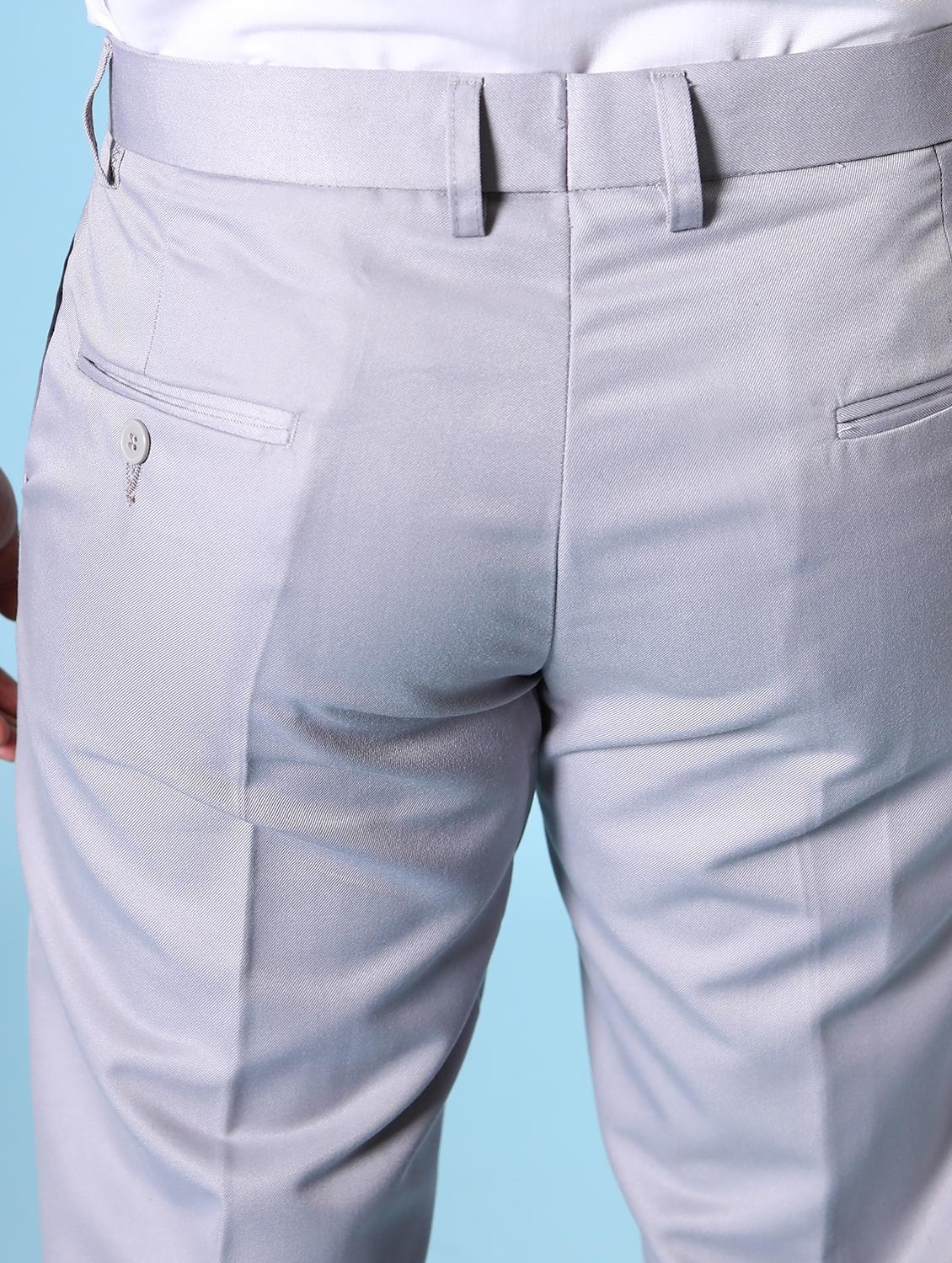 grey flat front solid formal trouser - 18182081 - Standard Image - 4