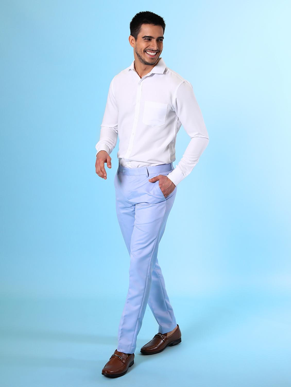 purist blue solid formal trouser - 18182087 - Standard Image - 3