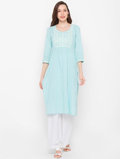 women's straight kurta - 18182352 - Very Small Image - 1