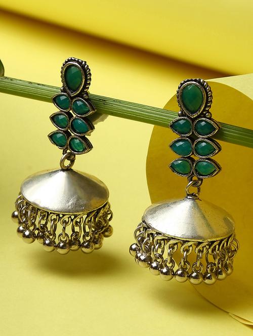 multi colored metal jhumka earring - 18182466 - Very Small Image - 1