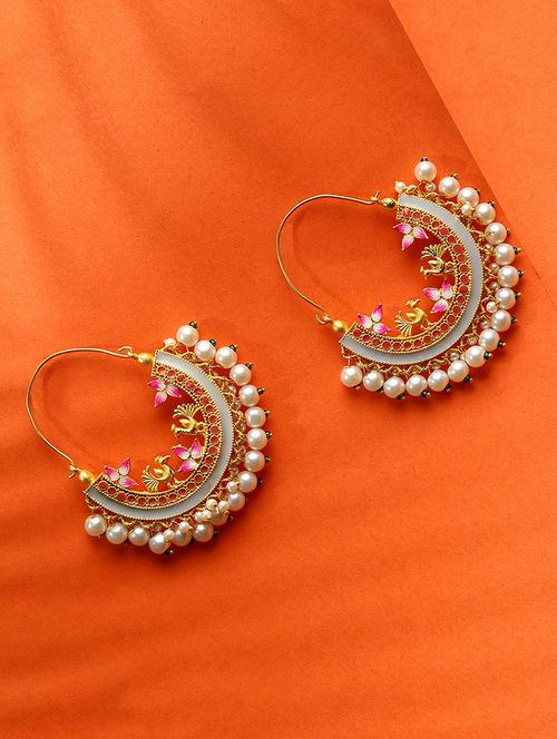 gold metal chandballi earring - 18182483 - Very Small Image - 1