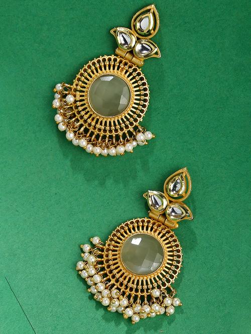 gold metal drop earring - 18182485 - Very Small Image - 1