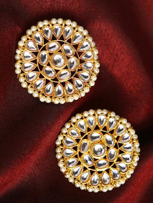 Gold Metal Studs Earring - 18182494 - Very Small Image - 1