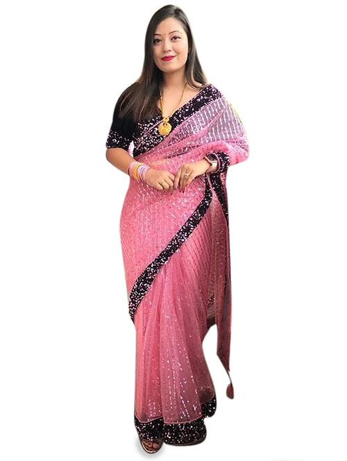 women's embroidered saree with blouse - 18183230 - Very Small Image - 1