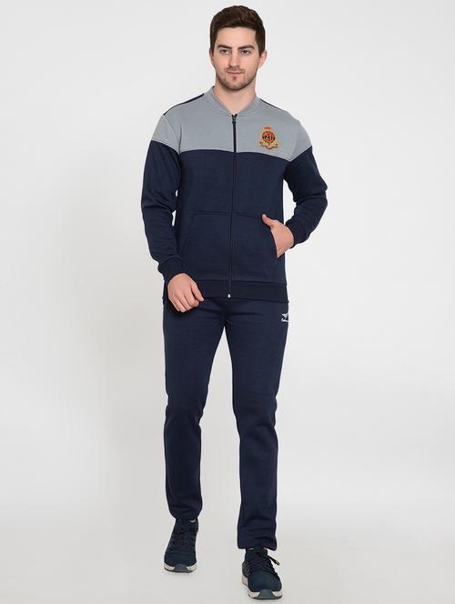 navy-blue color-blocked track suit - 18183361 - Very Small Image - 1
