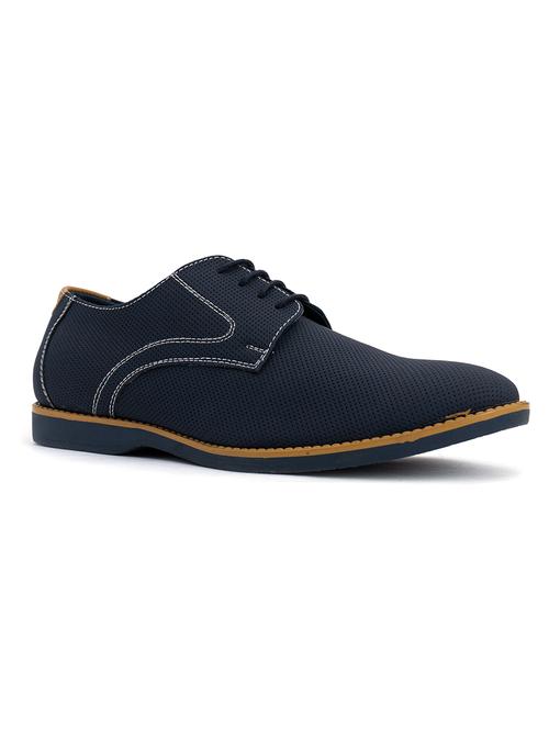 navy-blue self-designed lace-up derby - 18184091 - Very Small Image - 1