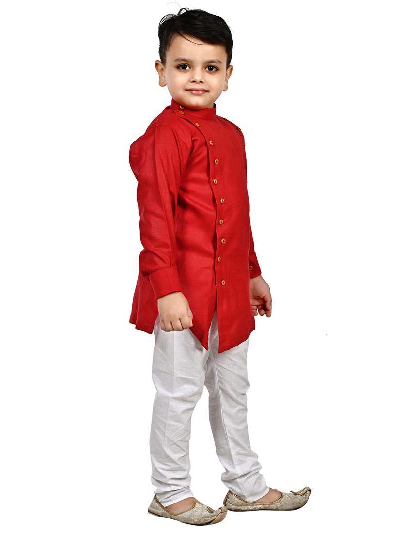 red solid kurta set - 18184585 - Zoom Image - 2