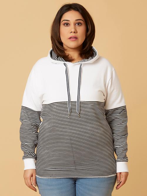 hooded neck striped sweatshirt - 18184608 - Very Small Image - 1