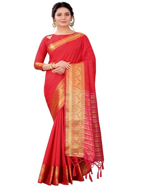 jacquard work woven saree with blouse - 18185170 - Very Small Image - 1