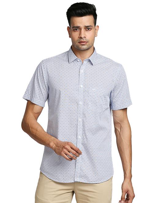 blue printed casual shirt - 18185761 - Very Small Image - 1