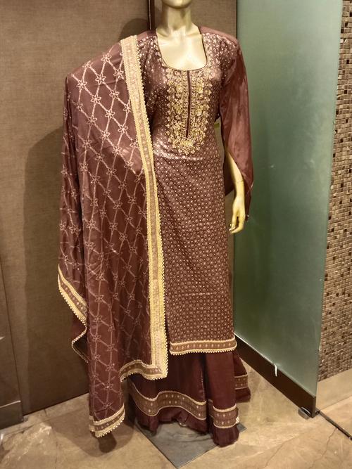 plazo with straight kurta and dupatta  - 18185957 - Very Small Image - 1