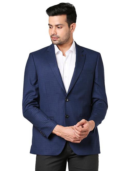 blue checkered formal blazer - 18185978 - Very Small Image - 1