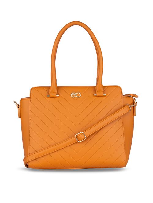 yellow leatherette (pu) regular satchel - 18186523 - Very Small Image - 1