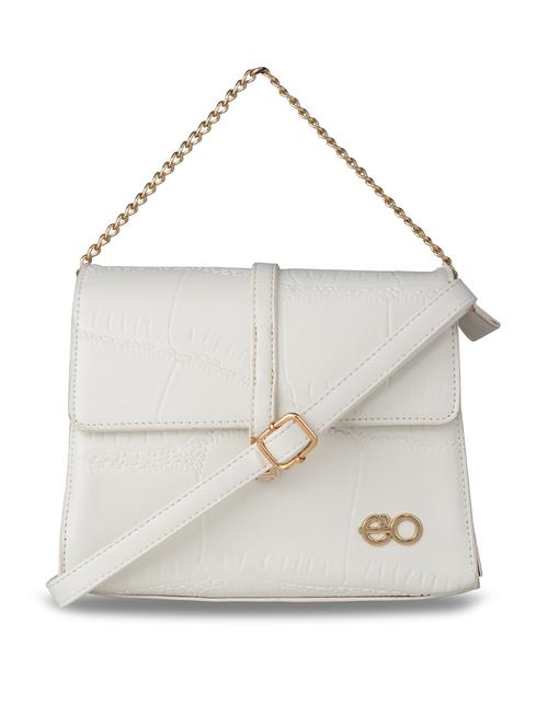 white leatherette (pu) regular satchel - 18186526 - Very Small Image - 1