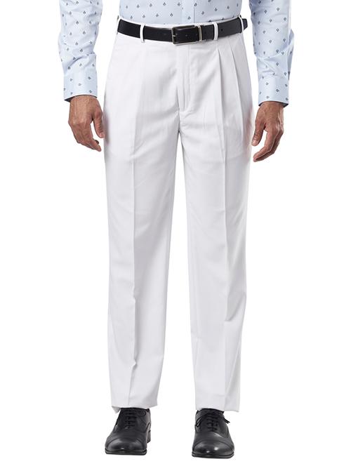 white terry pleated formal trouser - 18186963 - Very Small Image - 1