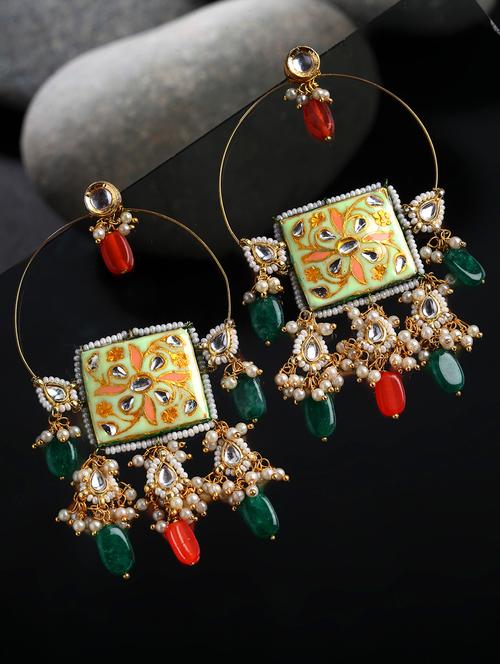 green silver chandballi earring - 18187111 - Very Small Image - 1