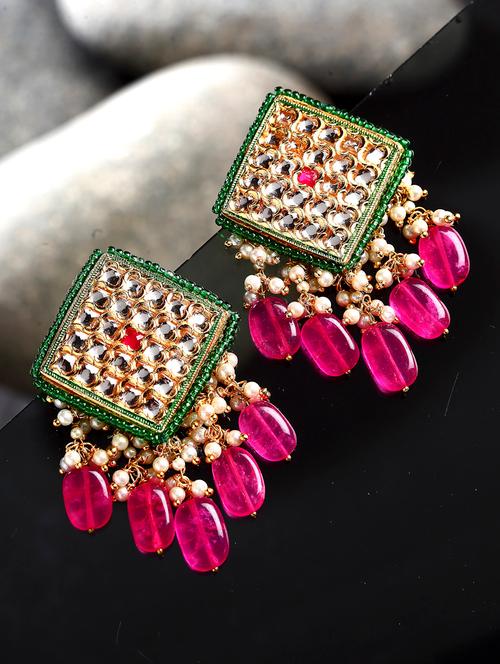 green silver drop earring - 18187115 - Very Small Image - 1