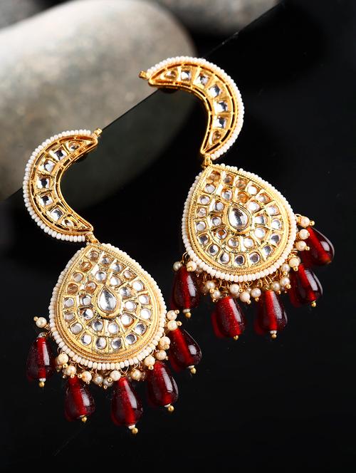 red silver drop earring - 18187126 - Very Small Image - 1