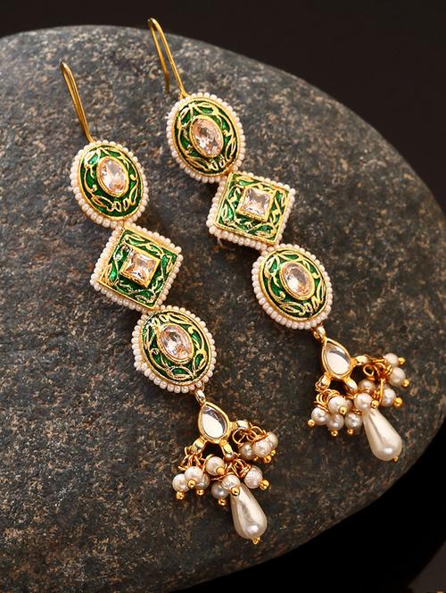 green silver drop earring - 18187127 - Very Small Image - 1